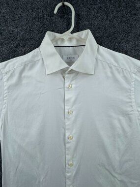 Eton Cotton Slim Signature Twill 16.5 Romania Men White Shirt Long Sleeve Solid